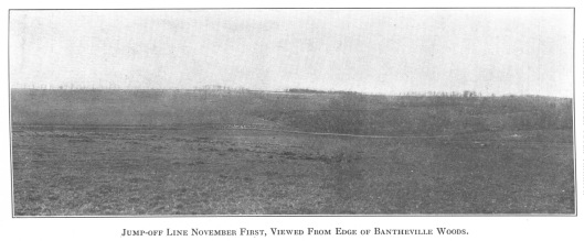 Jump-off Line November First, Viewed From Edge of Bantheville Woods.