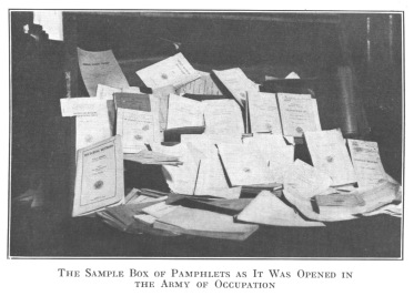 The Sample Box of Pamphlets as It Was Opened in the Army of Occupation.