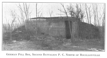 German Pill Box, Second Battalion P.C. North of Bouillonville.