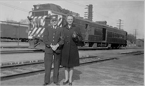 Clyde and Marjorie Blanton -- and train