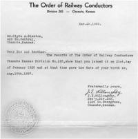 Order of Railway Conductors letter