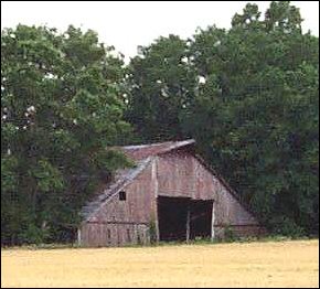 closer view of the barn