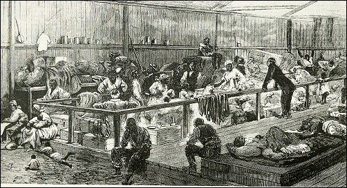 interior of a large hall provided for housing