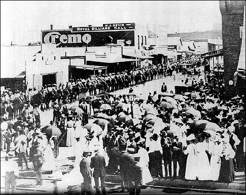 Osawatomie Main Street when Theodore Roosevelt spoke in 1910