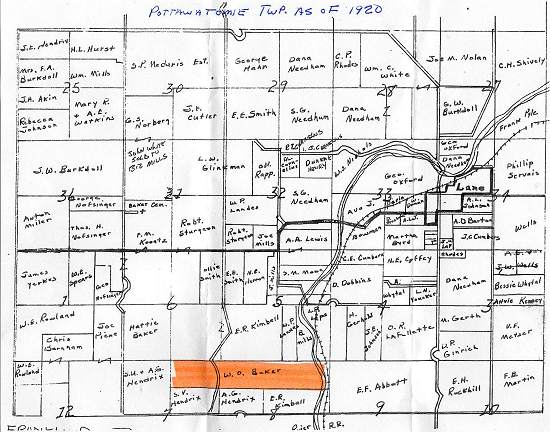 map showing Baker holdings