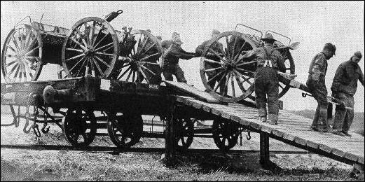 Unloading artillery