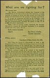 Handbill: 'What are we fighting for?' (first page)