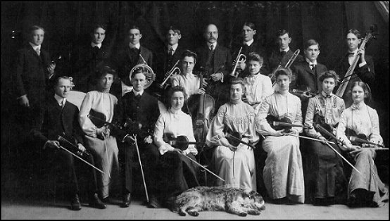 KU Orchestra, 1904 (Nero the dog down front)