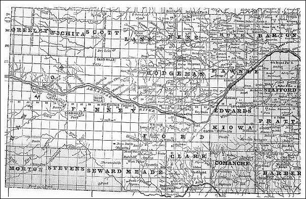 A map of booming southwest Kansas, 1886