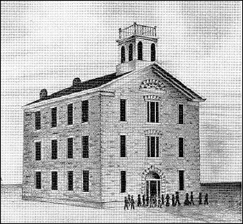 [drawing of Bluemont Central College, Kansas, in 1867.]