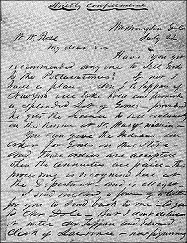 [First Page of the 'ross letter.']