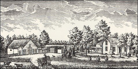 Peter Bryant's Farm Buildings in 1881