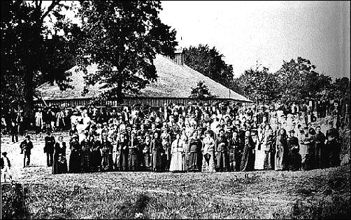 Women at the Bismarck Grove old settlers meeting 1879