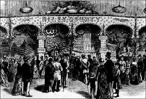 Riley county exhibit at Western National Fair in Bismarck Grove, 1880