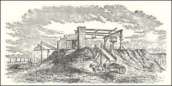 Sketch of coal mine structure on top of an elevation