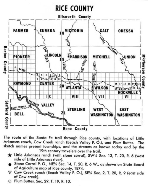 Map of Rice County Kansas